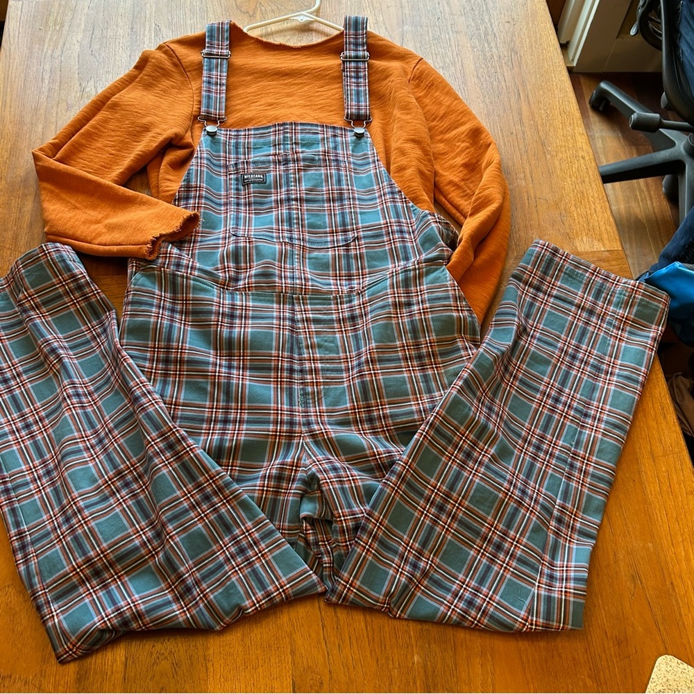 Wildfang Overalls, Limited Edition Plaid, Essential, Sz L